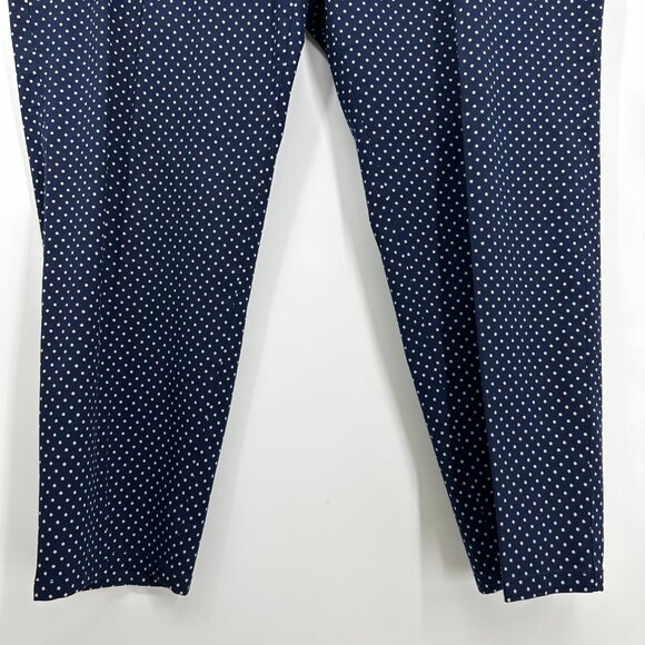 Talbots The Weekend Chino Pants 18WP Polka Dot High Rise Waist Navy Khaki Tan - Picture 6 of 9
